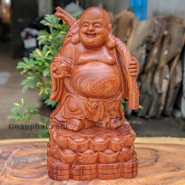 Phật Di Lặc Vác Bao Tiền Gỗ Hương C60 R34 S33