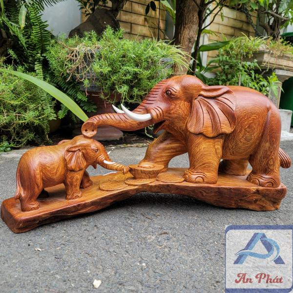 tượng voi bằng gỗ