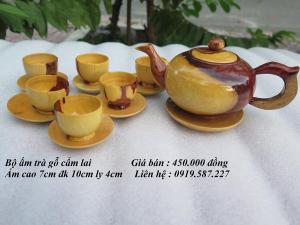 Bộ ấm trà gỗ cẩm